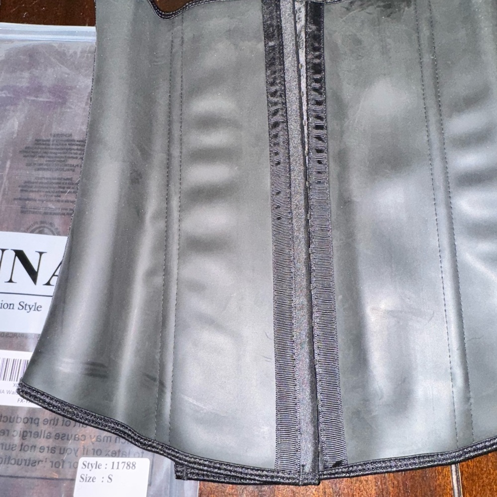 Black latex waist trainer
